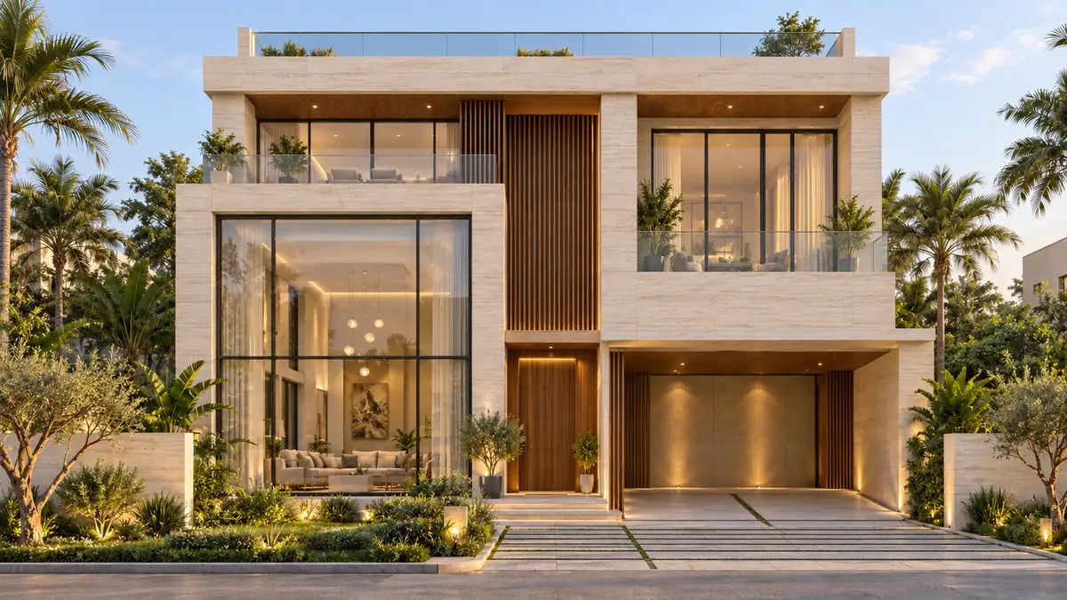 Vaishnavi Villas Sarjapur Road villa front elevation, artist's impression